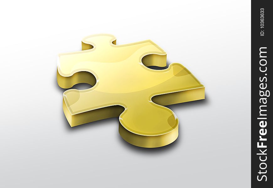 Beautiful shiny Golden puzzle piece