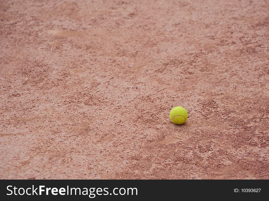 Tennis ball at the court, selective focus