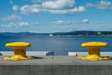 Two Yellow Cleats Royalty Free Stock Images Two Yellow Cleats Royalty Free Stock Images
