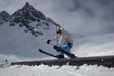 Skier Sliding Royalty Free Stock Image