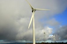 Turbines Among The Clouds Stock Photography Turbines Among The Clouds Stock Photography