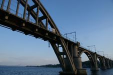 Railway Bridge Through River 01 Royalty Free Stock Photo