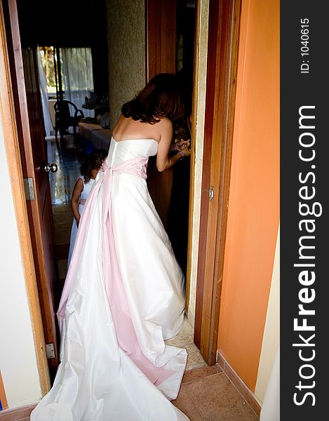 Bride in her waiting room