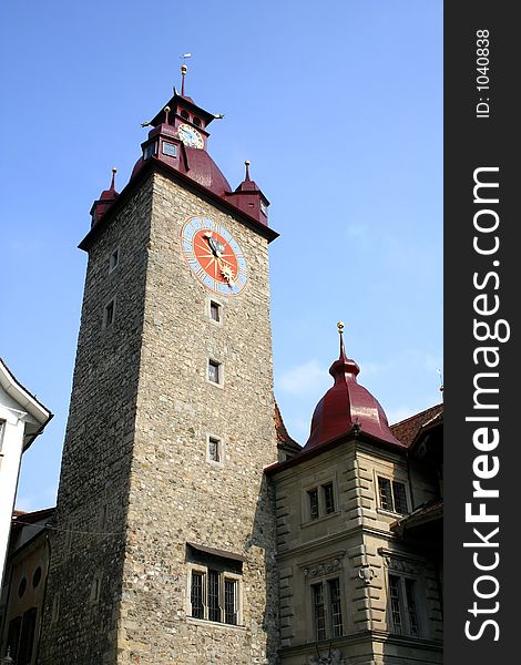 Digital photo of the guildhall in luzern switzerland build in the year 1370 and rebuild in the years 1602-1606.
