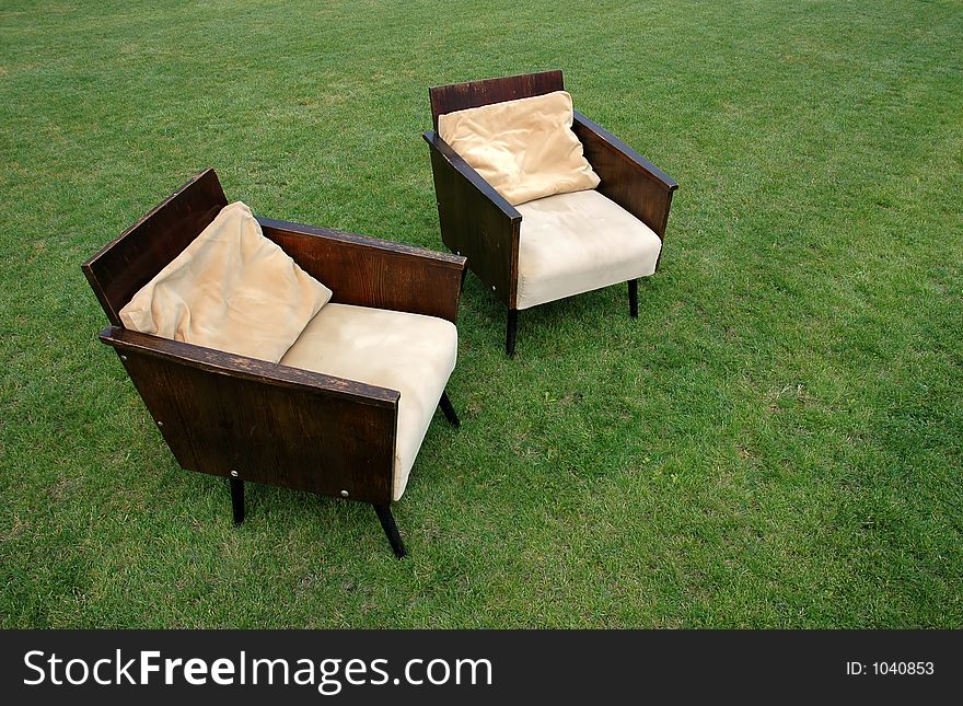 Two arm-chairs on grass2