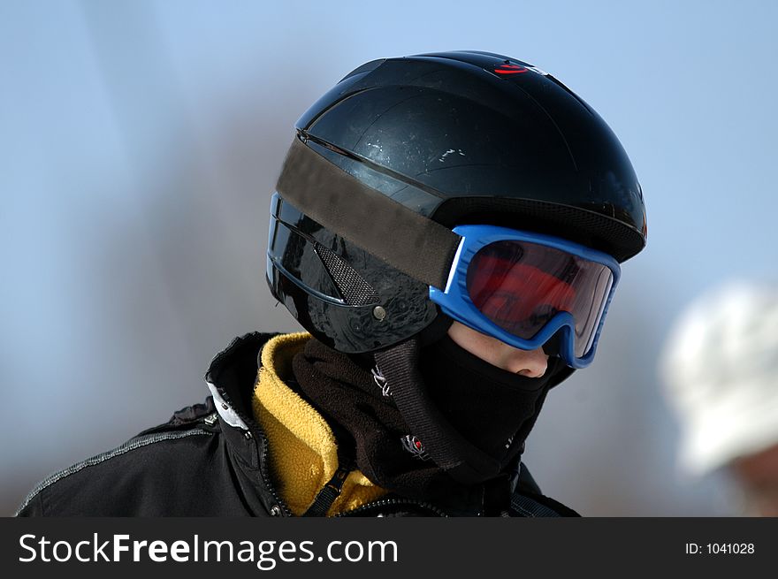 Young boy skiing. Young boy skiing