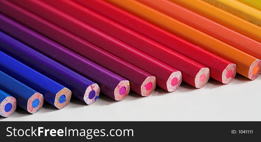 Rainbow from varicoloured pencils