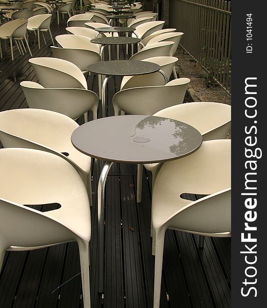 Tables and chairs in a coffe shop. Tables and chairs in a coffe shop