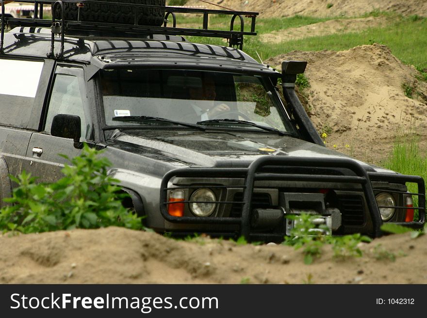 Nissan patrol during off-road competition