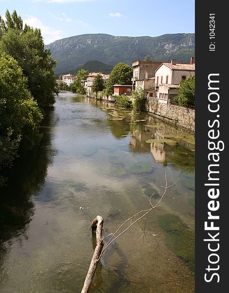 Aude river in south of france