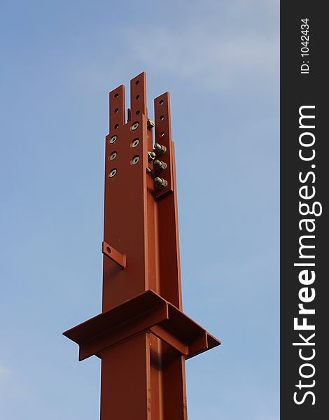 Structural steel column fo r anew construction. Structural steel column fo r anew construction