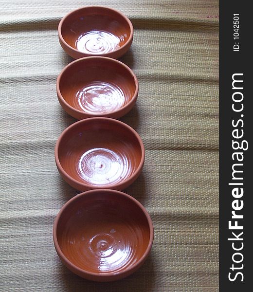 Clay Plates In Line