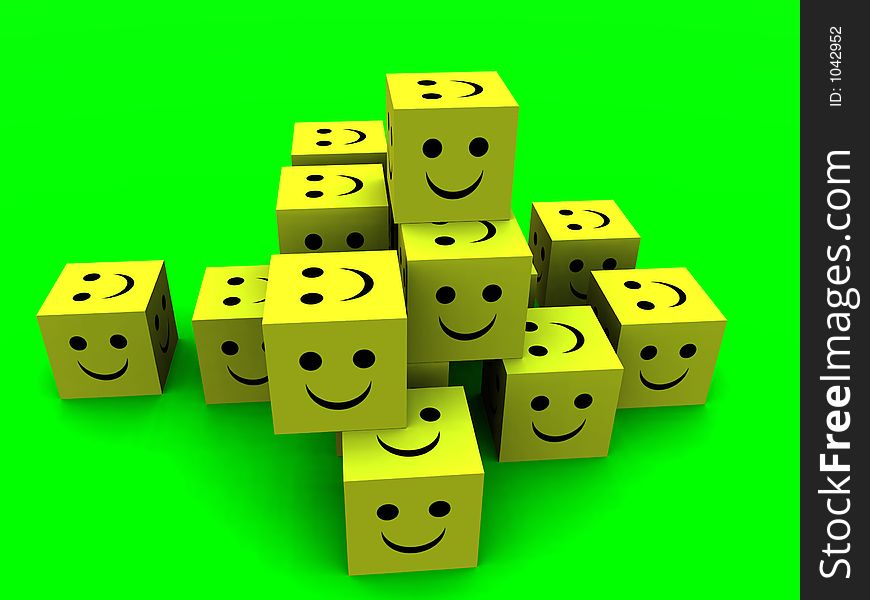 These are some happy cubes.