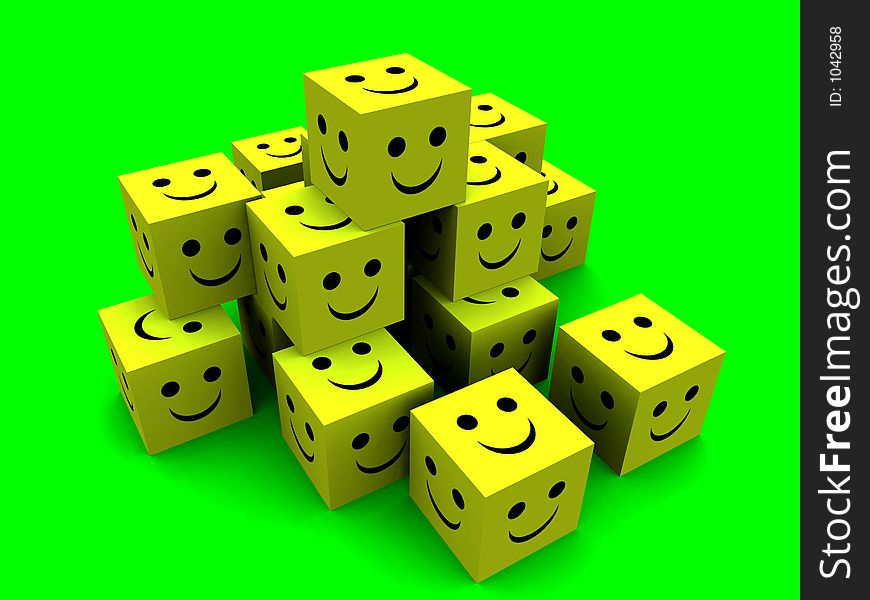 These are some happy cubes. These are some happy cubes.