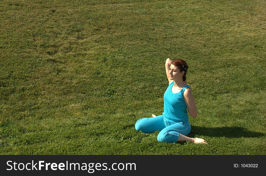 Girl doing yoga. Girl doing yoga