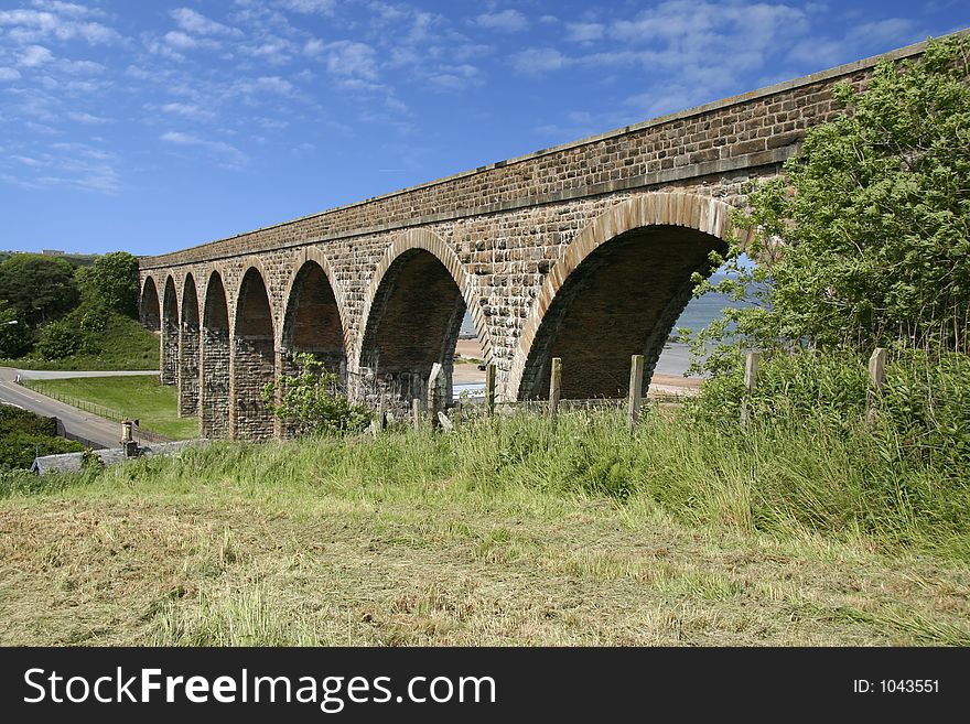 Former railway viaduct with arches at Cullen Bay, Aberdeenshire. Former railway viaduct with arches at Cullen Bay, Aberdeenshire