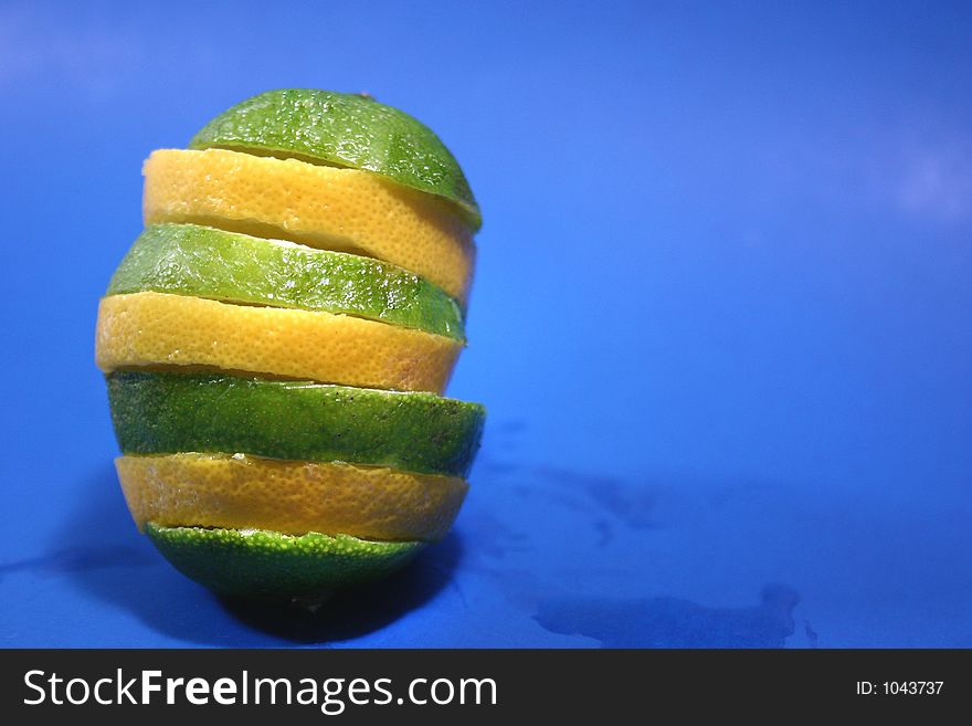 Lemon and lime slices. Lemon and lime slices