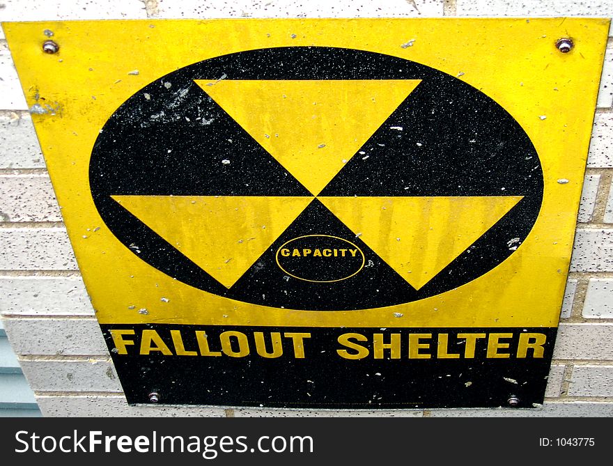 Retro fallout shelter sign