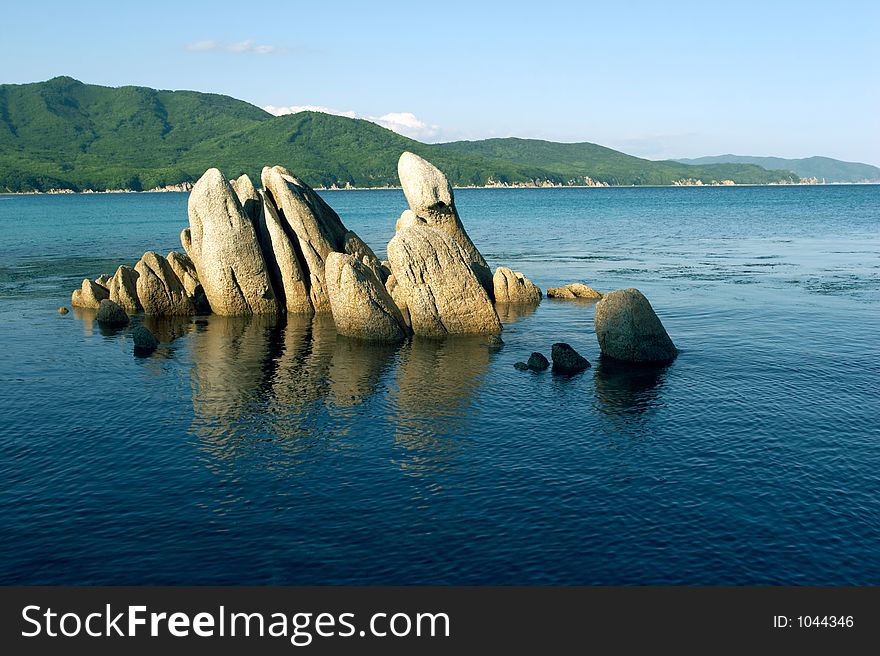 Stones at coast of the Japanese sea. Stones at coast of the Japanese sea