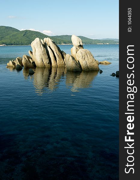 Stones at coast of the Japanese sea. Stones at coast of the Japanese sea