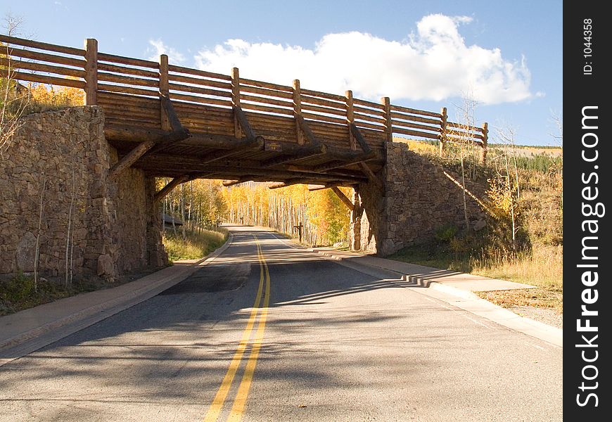 Wooden bridge in the mountains of Colorado. Wooden bridge in the mountains of Colorado.