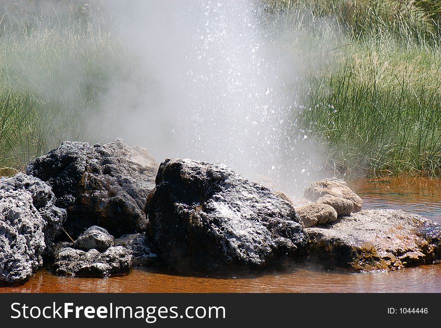 From a geyser getting ready to erupt