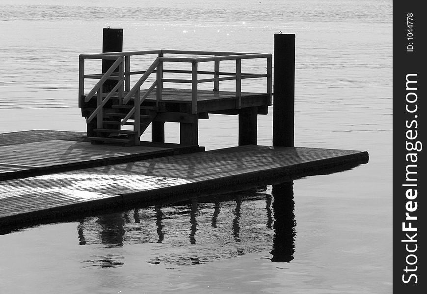 Boardwalk and jetty with pontoons