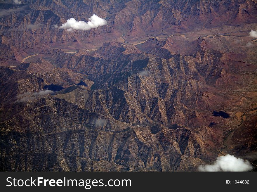 Canyon ridges landscape aerial view