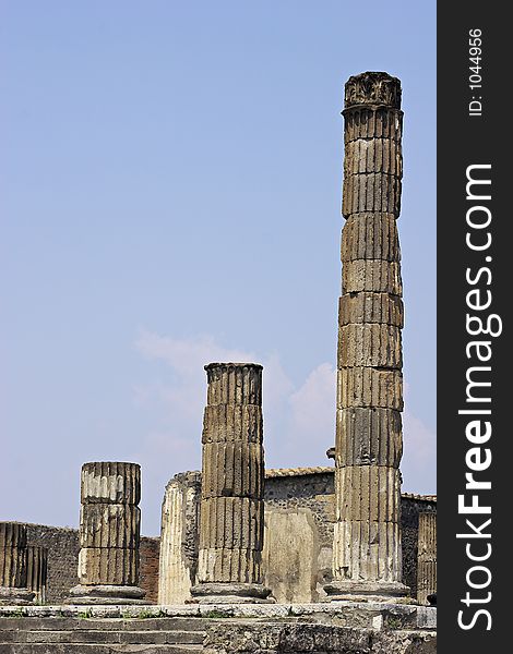 Pompeii columns. italy. Pompeii columns. italy