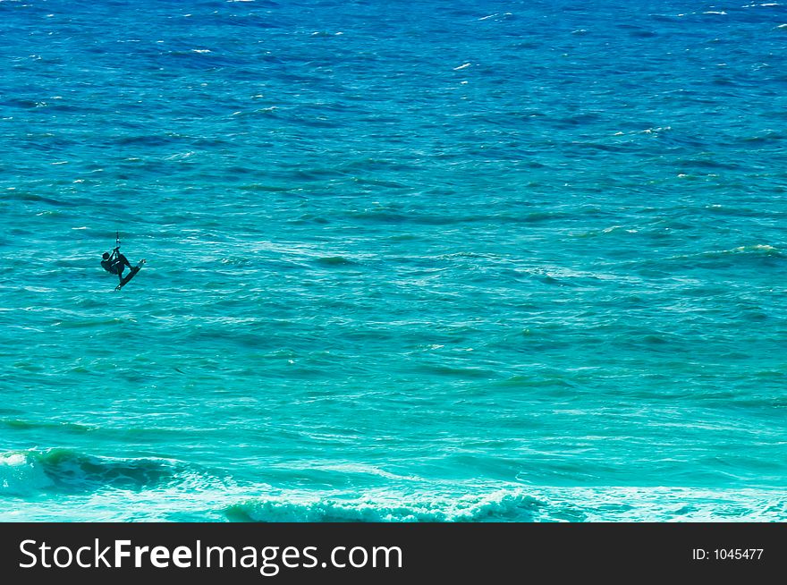 Kite boarder in action. Kite boarder in action