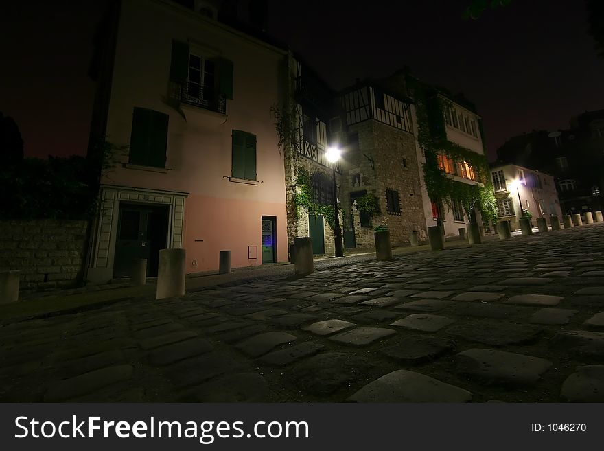 Montmartre Street At Night