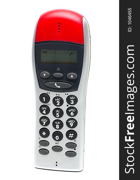 Cordless phone isolated over white