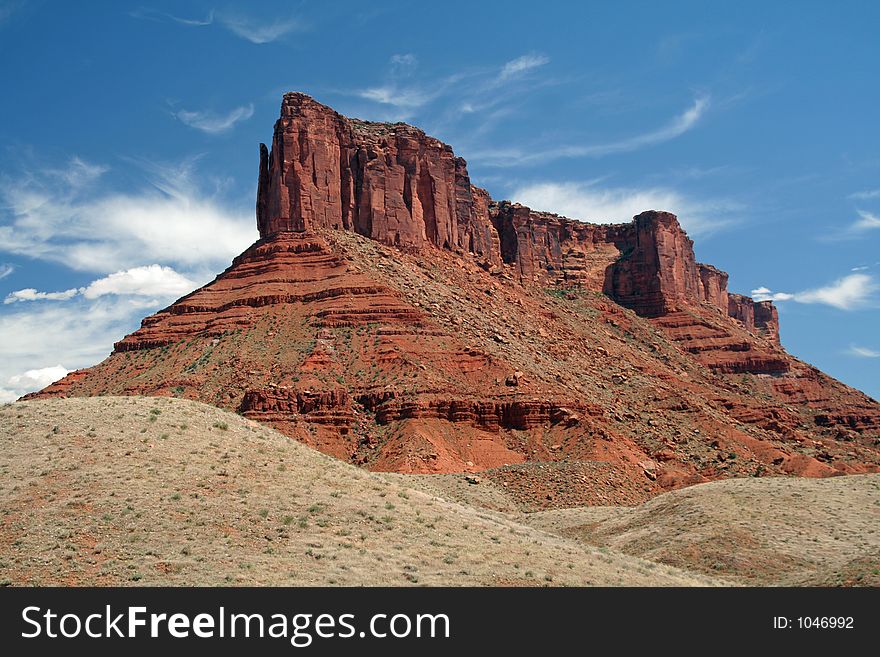 Mountain with clouds -- Moab, Utah. Mountain with clouds -- Moab, Utah