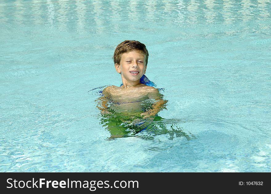 Young Boy in a Pool