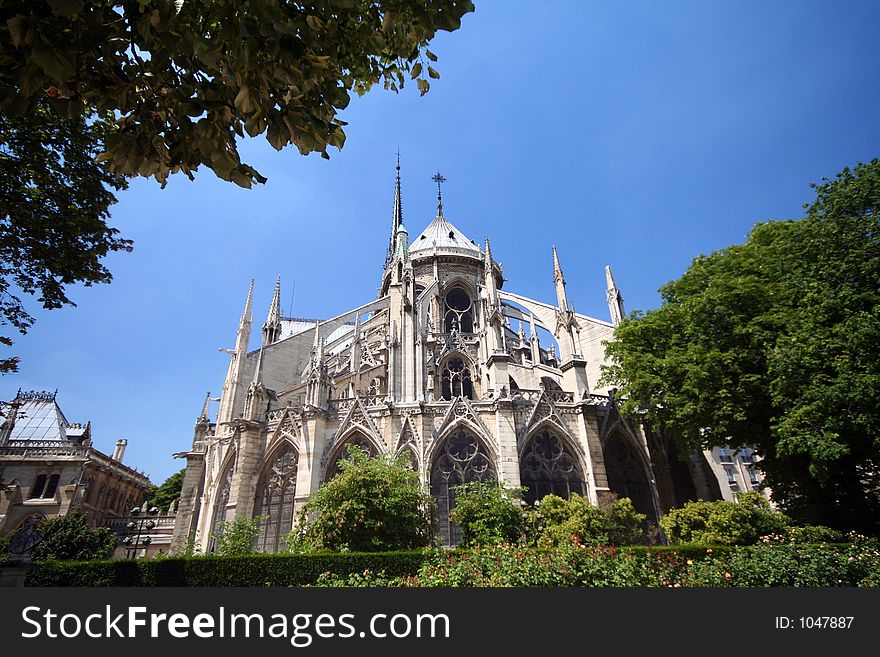 Notre Dame back view, Paris, France