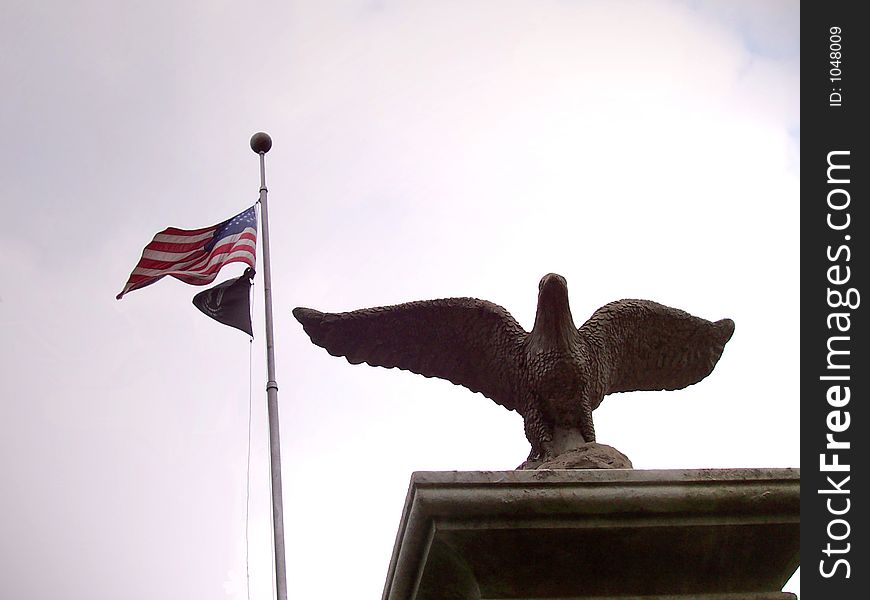 Soldiers Hill flag and eagle