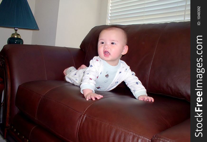 Baby on sofa