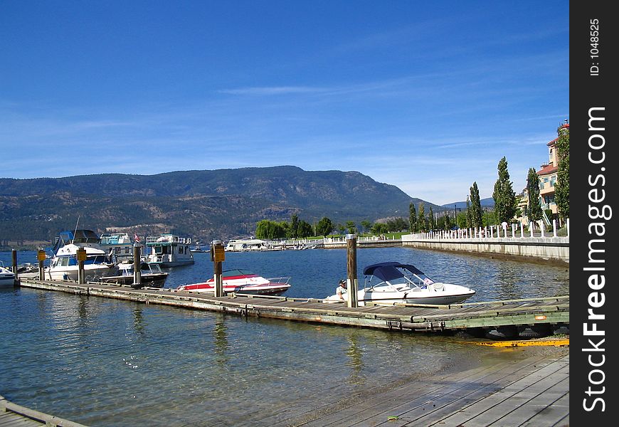 Docked house boats and motor boats