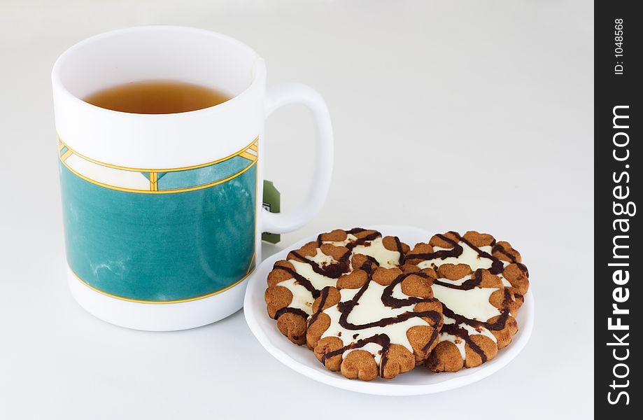 Cup of tea with cookies