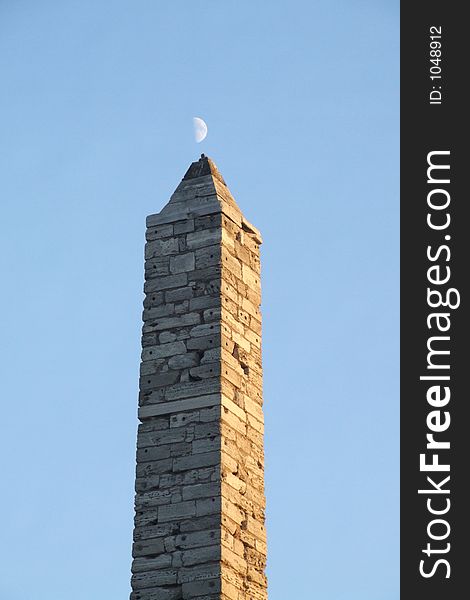 A historical monument in Istanbul with the view of moon. A historical monument in Istanbul with the view of moon.
