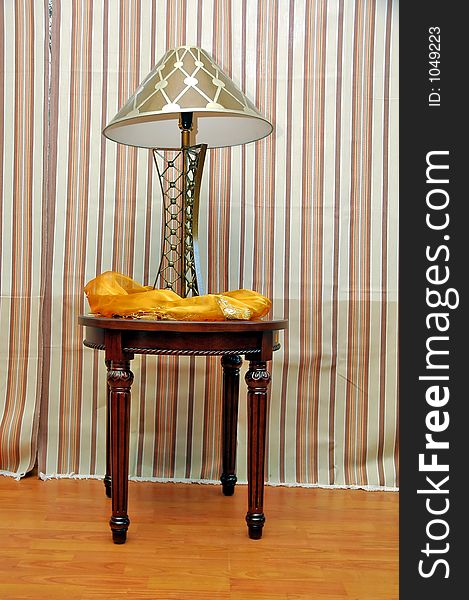 House lamp on the wooden table