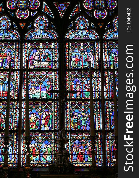 Window and cross in a church, Paris