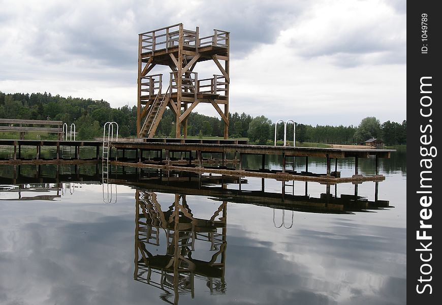 Diving tower before the storm