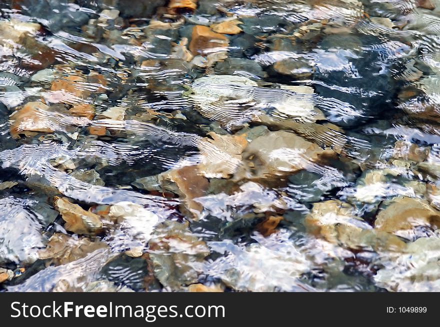 Spring water over the rock. Spring water over the rock