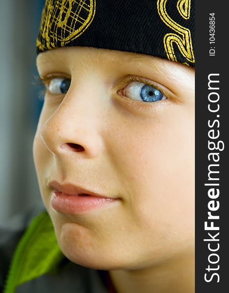 Close-up portrait of smiling humor schoolboy. Close-up portrait of smiling humor schoolboy