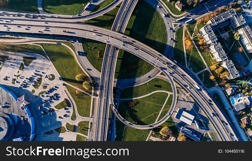 Aerial Photography of Concrete Bridge