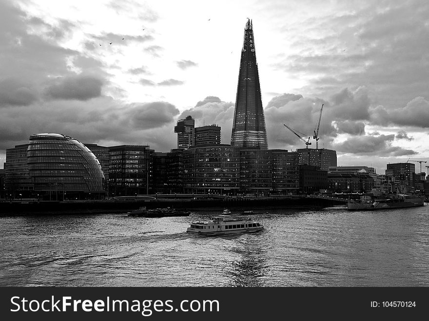 Architecture, Black-and-white, Boat