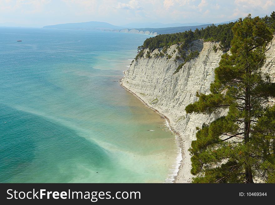 Summer sea and mountains landscape