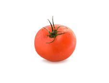 Ripe Tomato Isolated On White Stock Photo