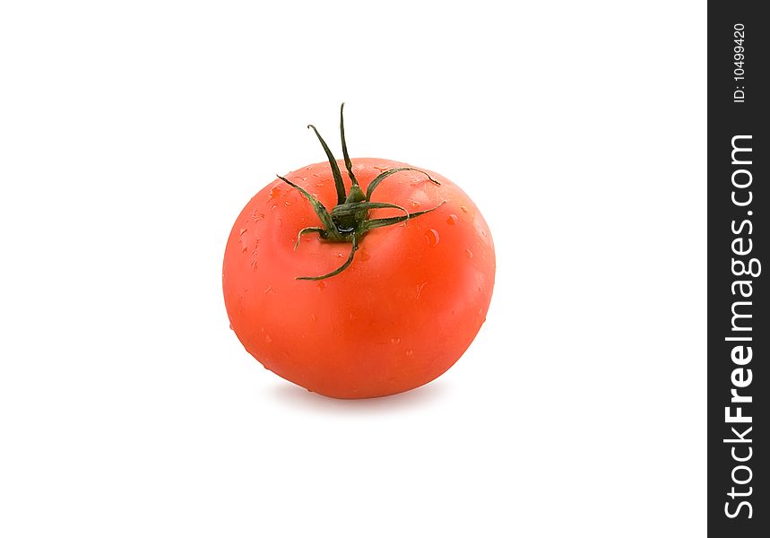 Ripe tomato isolated on white